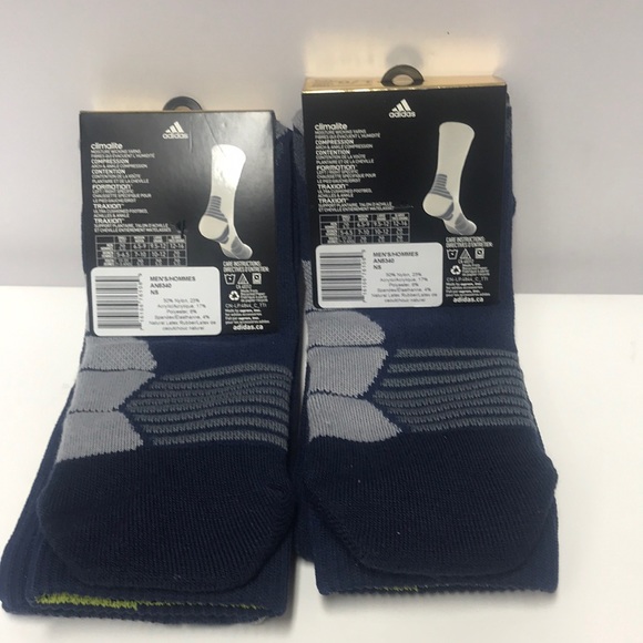 New Adidas Climalite Traxion Menace Crew Mens 2prs Med - Picture 6 of 8